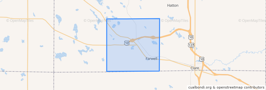 Mapa de ubicacion de Surrey Township.