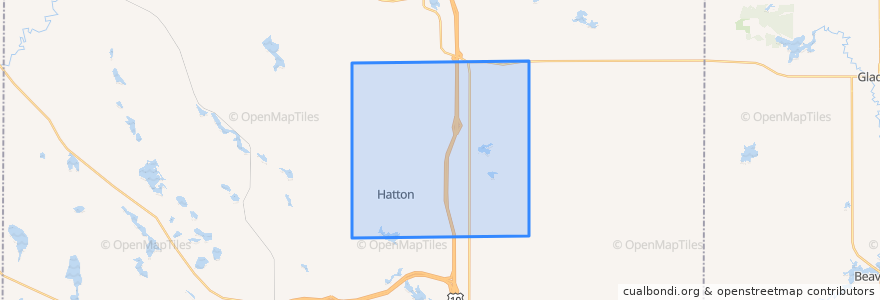 Mapa de ubicacion de Hatton Township.