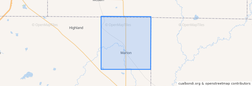 Mapa de ubicacion de Marion Township.