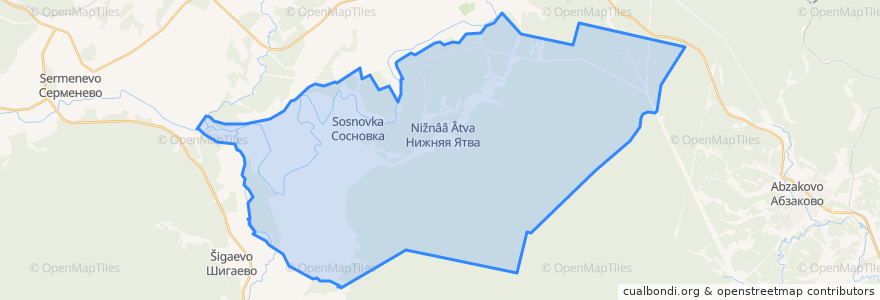 Mapa de ubicacion de Сосновский сельсовет.