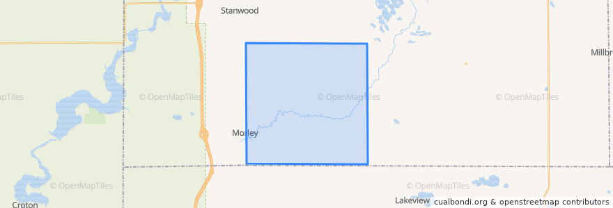 Mapa de ubicacion de Deerfield Township.