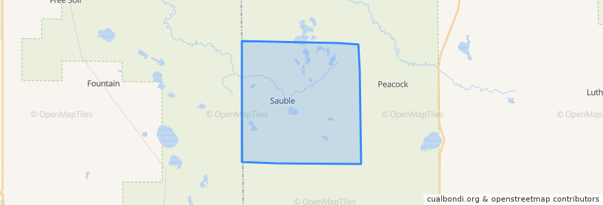 Mapa de ubicacion de Sauble Township.