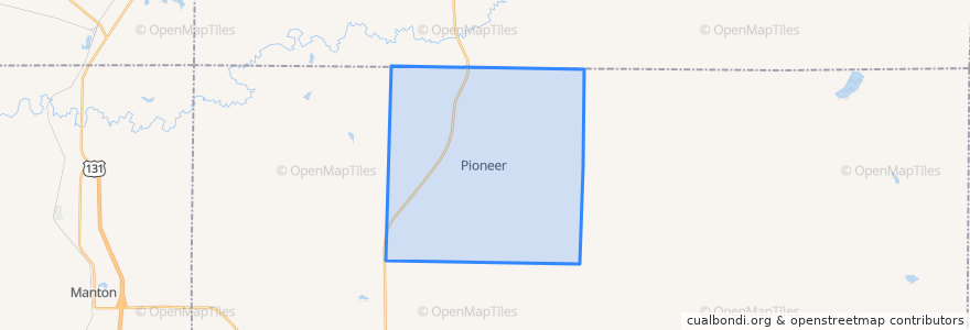 Mapa de ubicacion de Pioneer Township.