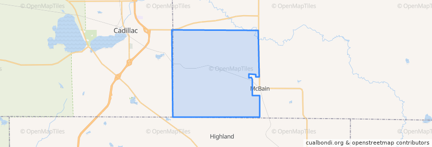 Mapa de ubicacion de Richland Township.