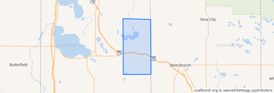 Mapa de ubicacion de Richfield Township.