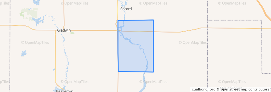 Mapa de ubicacion de Hay Township.