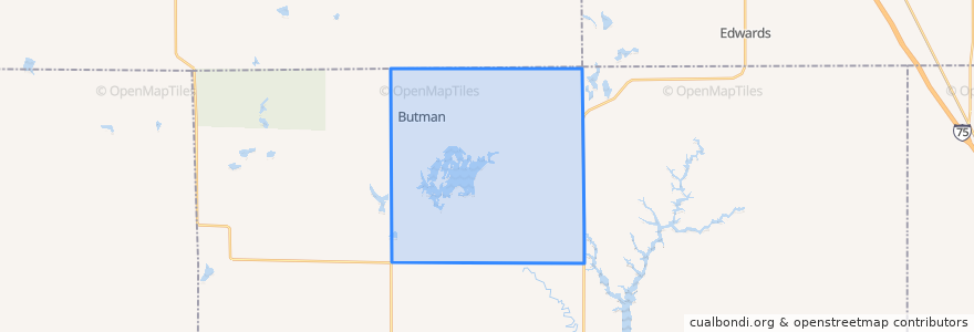 Mapa de ubicacion de Butman Township.