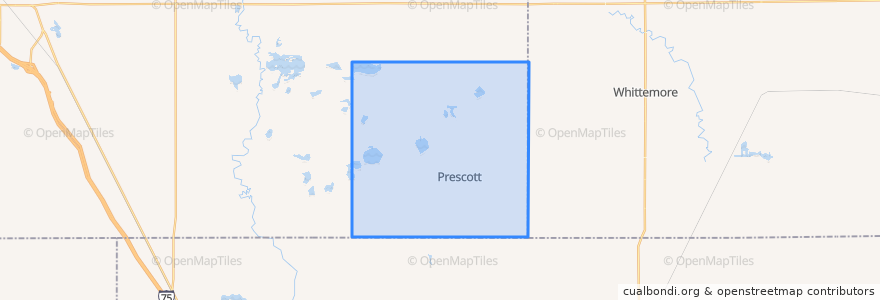 Mapa de ubicacion de Richland Township.