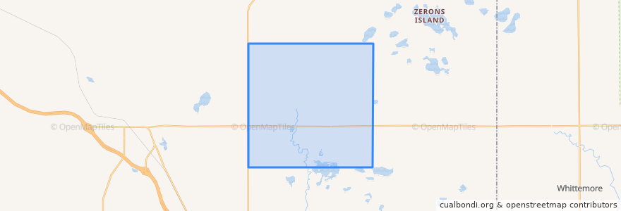 Mapa de ubicacion de Churchill Township.