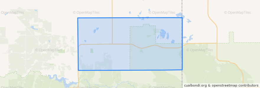 Mapa de ubicacion de Comins Township.