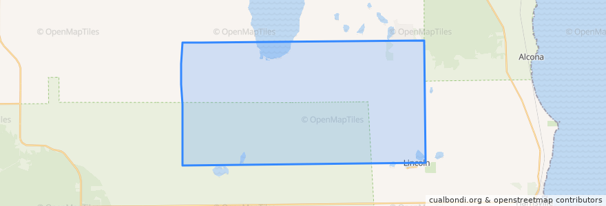 Mapa de ubicacion de Hawes Township.