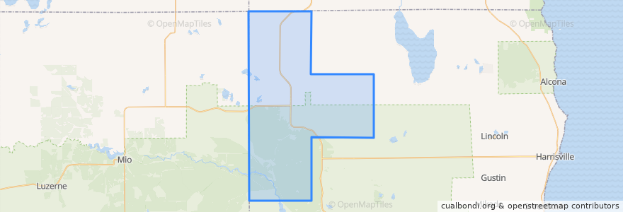 Mapa de ubicacion de Mitchell Township.