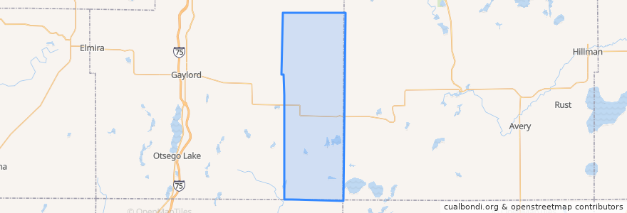 Mapa de ubicacion de Charlton Township.