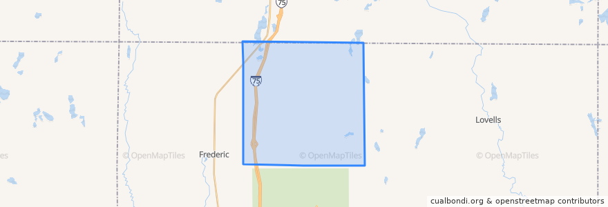 Mapa de ubicacion de Maple Forest Township.