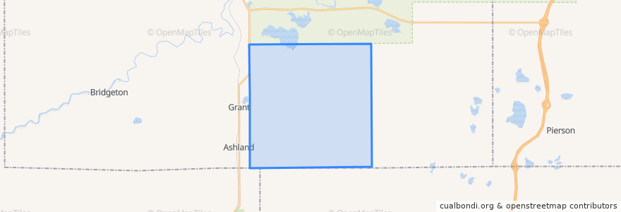 Mapa de ubicacion de Grant Township.