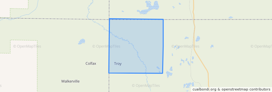 Mapa de ubicacion de Troy Township.