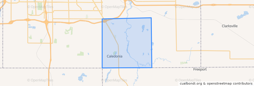 Mapa de ubicacion de Caledonia Township.