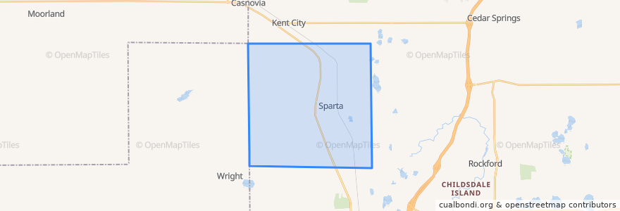 Mapa de ubicacion de Sparta Township.