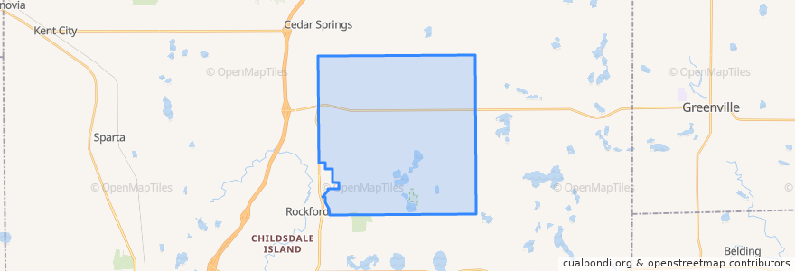 Mapa de ubicacion de Courtland Township.