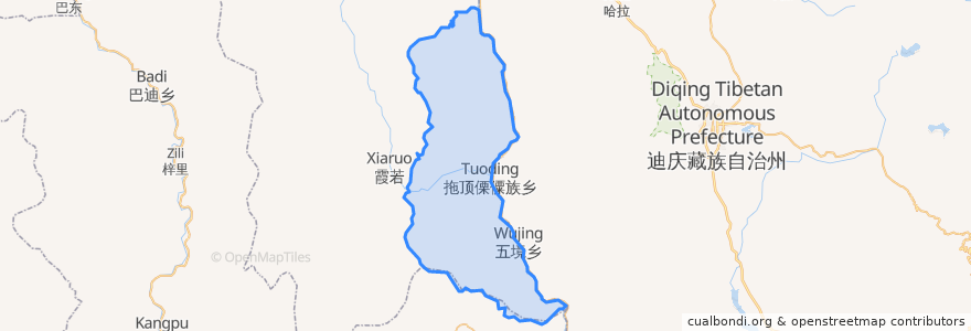 Mapa de ubicacion de 拖顶傈僳族乡.