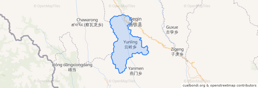 Mapa de ubicacion de 云岭乡.