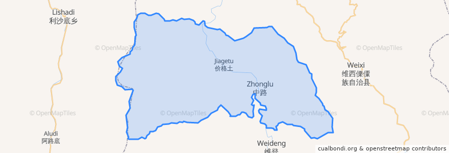 Mapa de ubicacion de 中路乡.