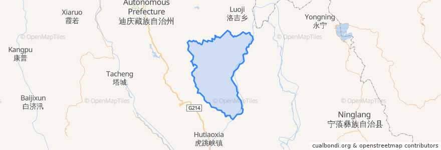 Mapa de ubicacion de 三坝纳西族乡.