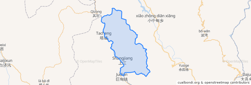 Mapa de ubicacion de 上江乡.