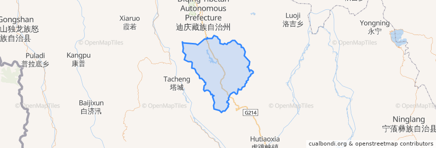 Mapa de ubicacion de 小中甸镇.