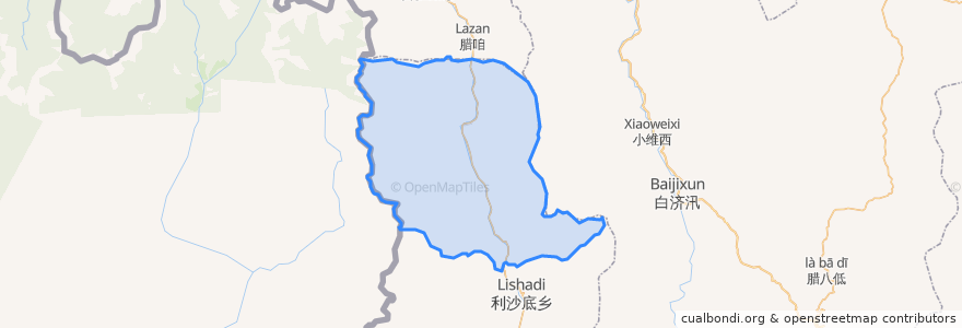 Mapa de ubicacion de 马吉乡.