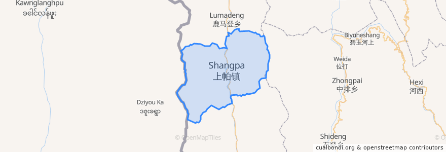 Mapa de ubicacion de Shangpa.