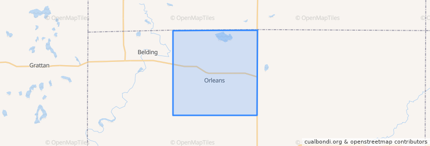 Mapa de ubicacion de Orleans Township.