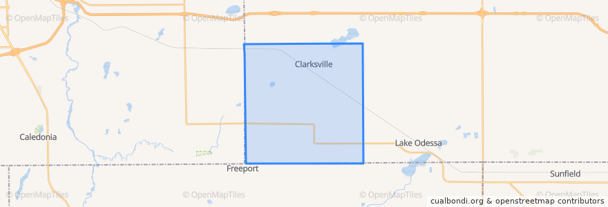 Mapa de ubicacion de Campbell Township.