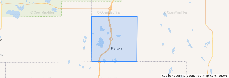 Mapa de ubicacion de Pierson Township.