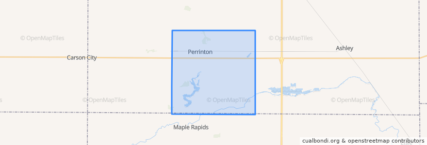 Mapa de ubicacion de Fulton Township.