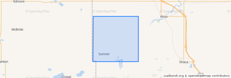 Mapa de ubicacion de Sumner Township.