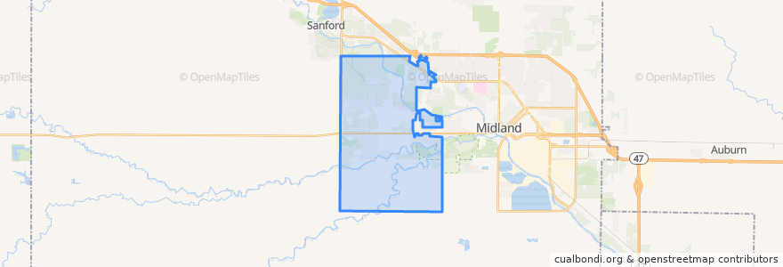 Mapa de ubicacion de Homer Township.