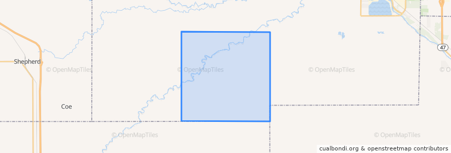 Mapa de ubicacion de Porter Township.