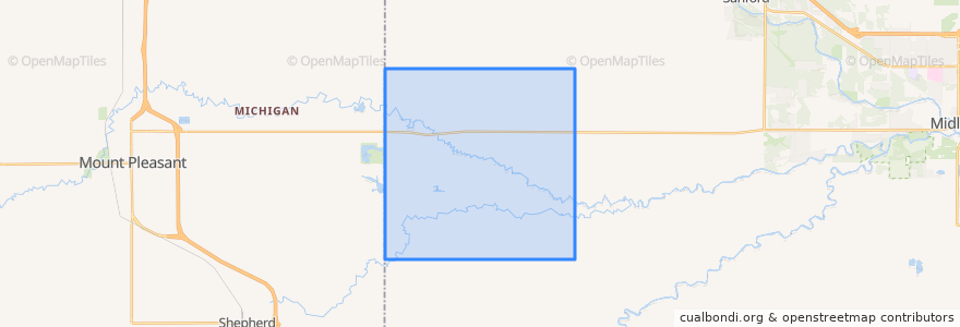 Mapa de ubicacion de Greendale Township.