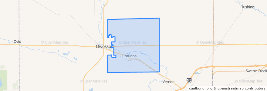 Mapa de ubicacion de Caledonia Township.