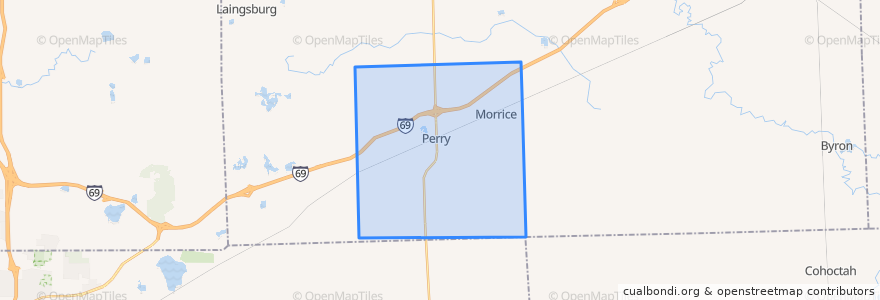 Mapa de ubicacion de Perry Township.