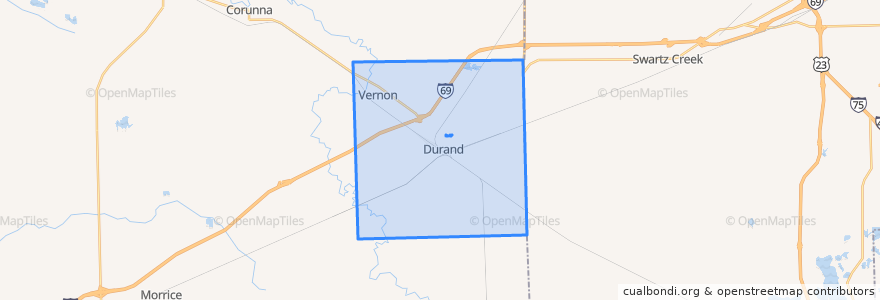 Mapa de ubicacion de Vernon Township.