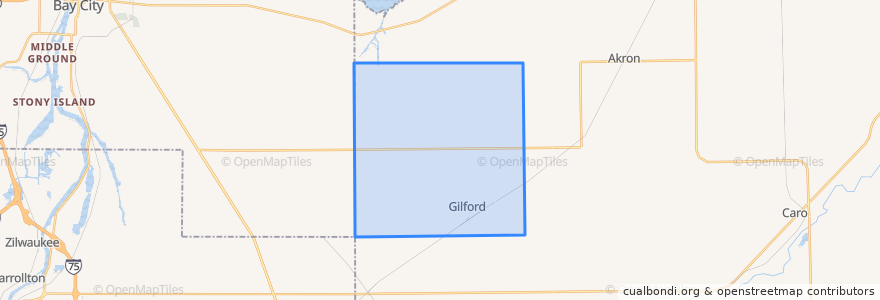 Mapa de ubicacion de Gilford Township.