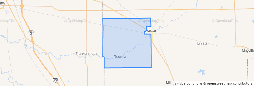 Mapa de ubicacion de Tuscola Township.