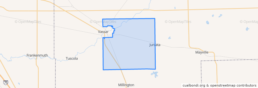 Mapa de ubicacion de Vassar Township.