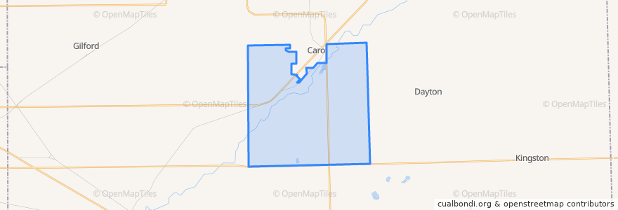 Mapa de ubicacion de Indianfields Township.