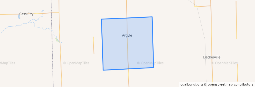 Mapa de ubicacion de Argyle Township.