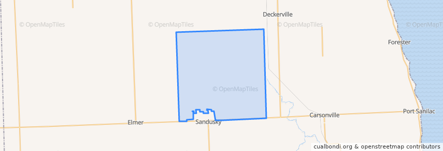 Mapa de ubicacion de Custer Township.