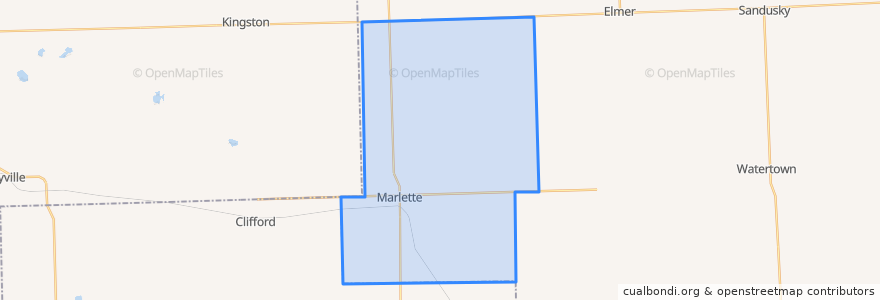 Mapa de ubicacion de Marlette Township.