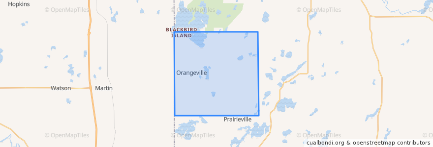 Mapa de ubicacion de Orangeville Township.